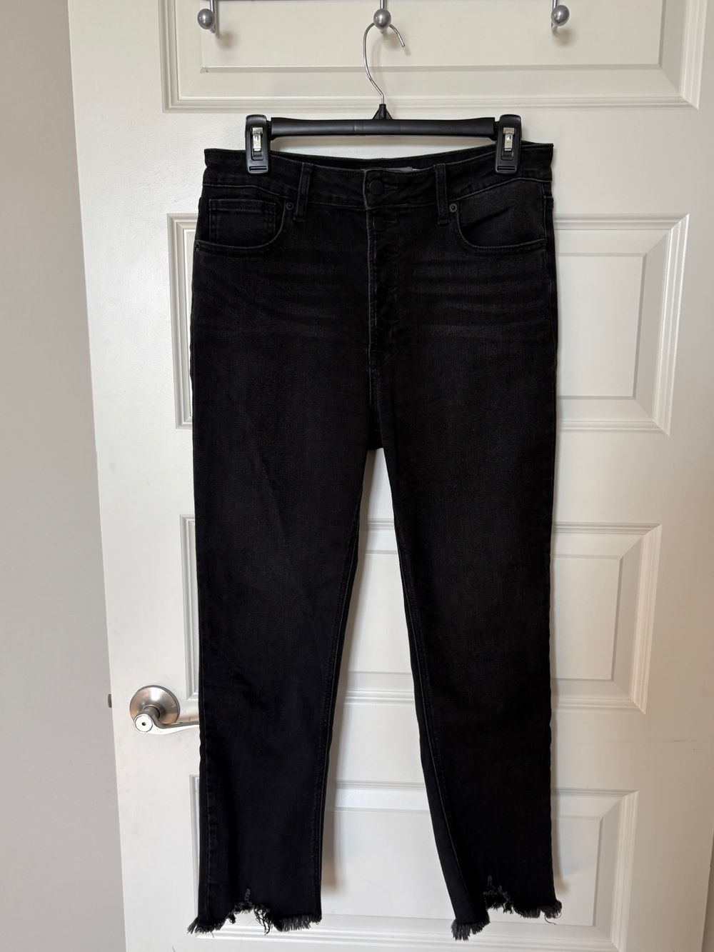 Just USA Black High-Waist Frayed Hem Jeans size 29